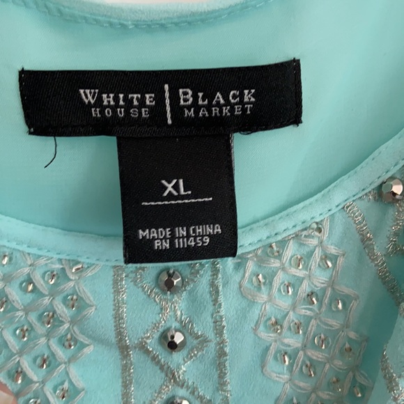 White House Black Market, XL, Turquoise DressyTank - Picture 6 of 9
